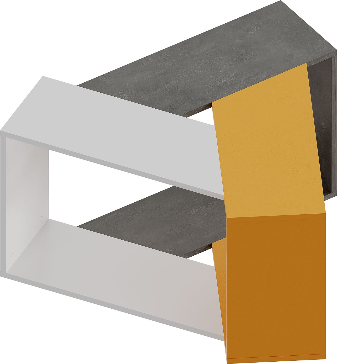 Trine soffbord 100 x 98 cm - Vit/grå/senapsgul Trine soffbord 100 x 98 cm - Vit/grå/senapsgul