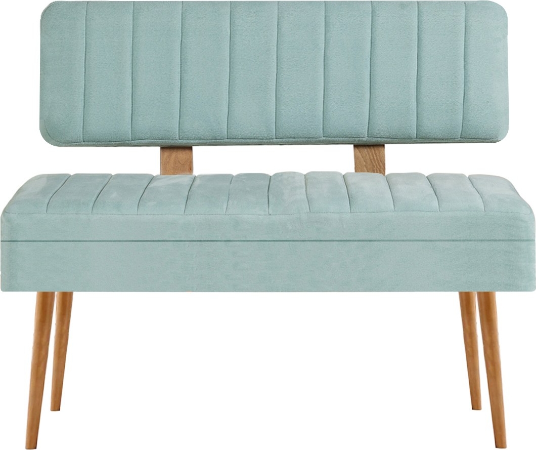 Vina bank met rugleuning - Grenen/pistache