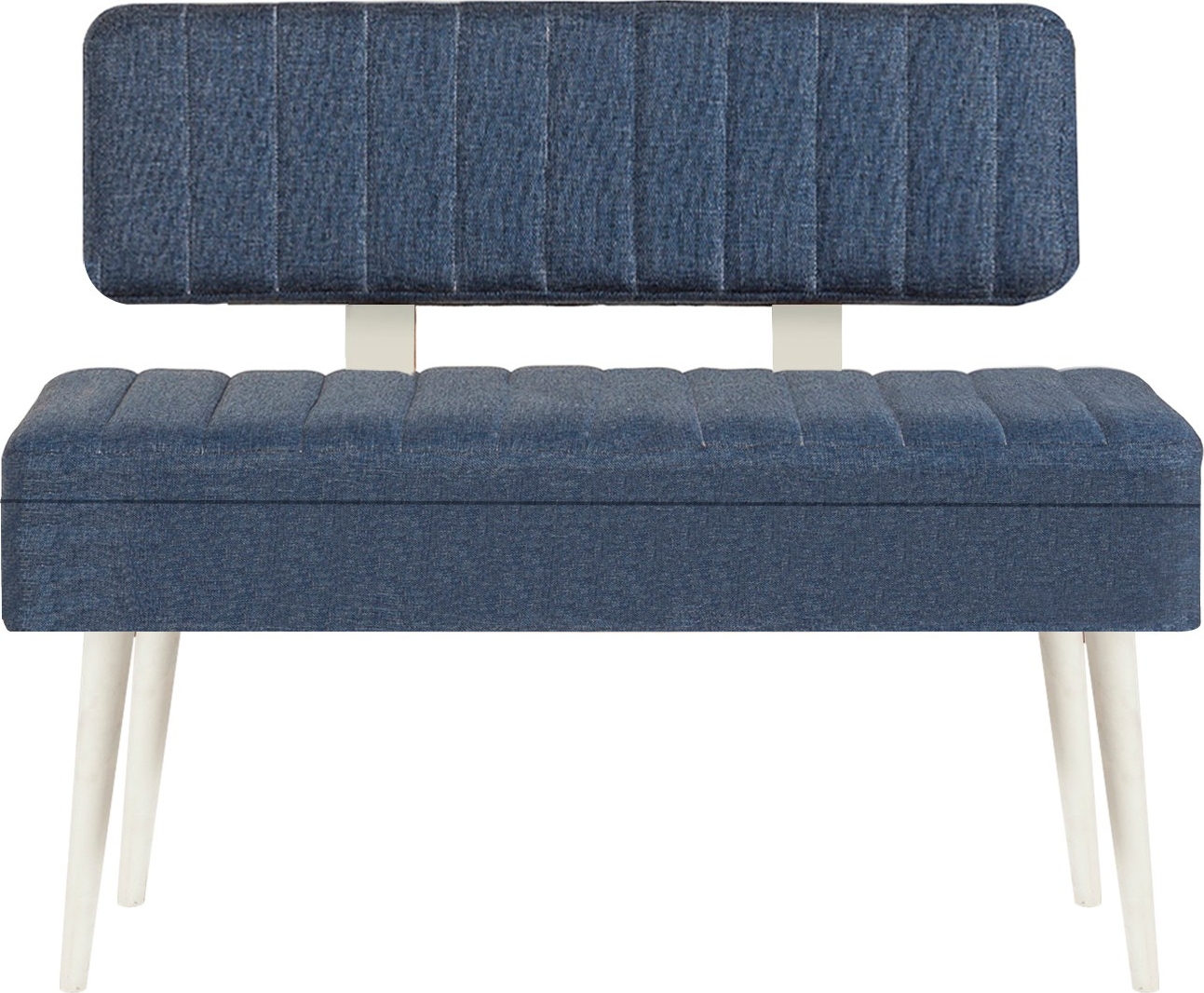 Vina bank met rugleuning - Wit/donkerblauw Vina bank met rugleuning - Wit/donkerblauw