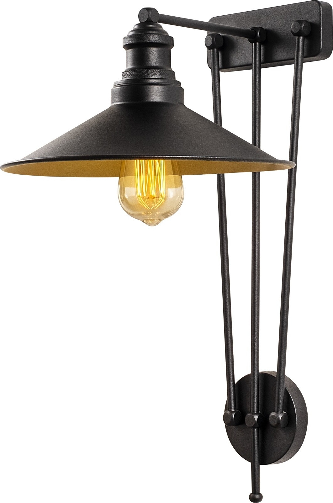 Samba wandlamp 3744 - Zwart/goud