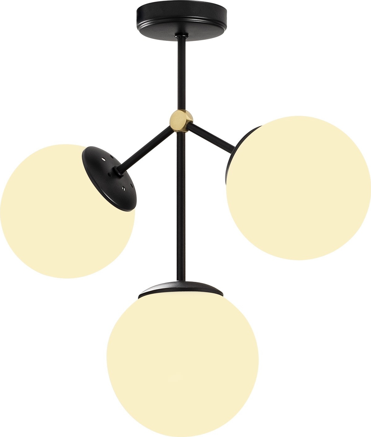 Damar plafondlamp 6336 - Zwart/wit