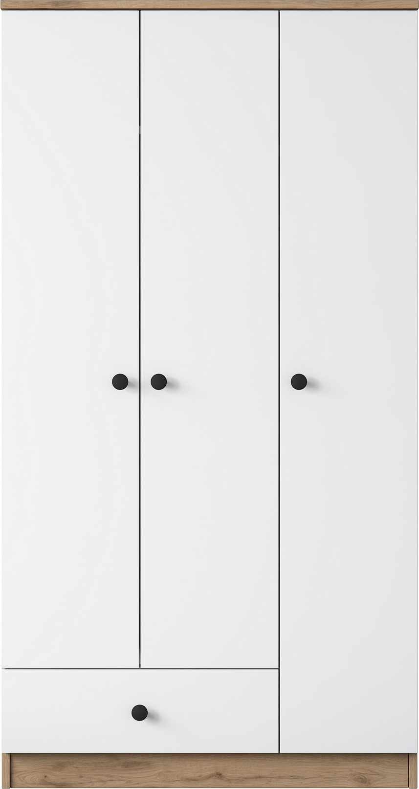 Mendy garderob 90 cm - Valn�t/vit