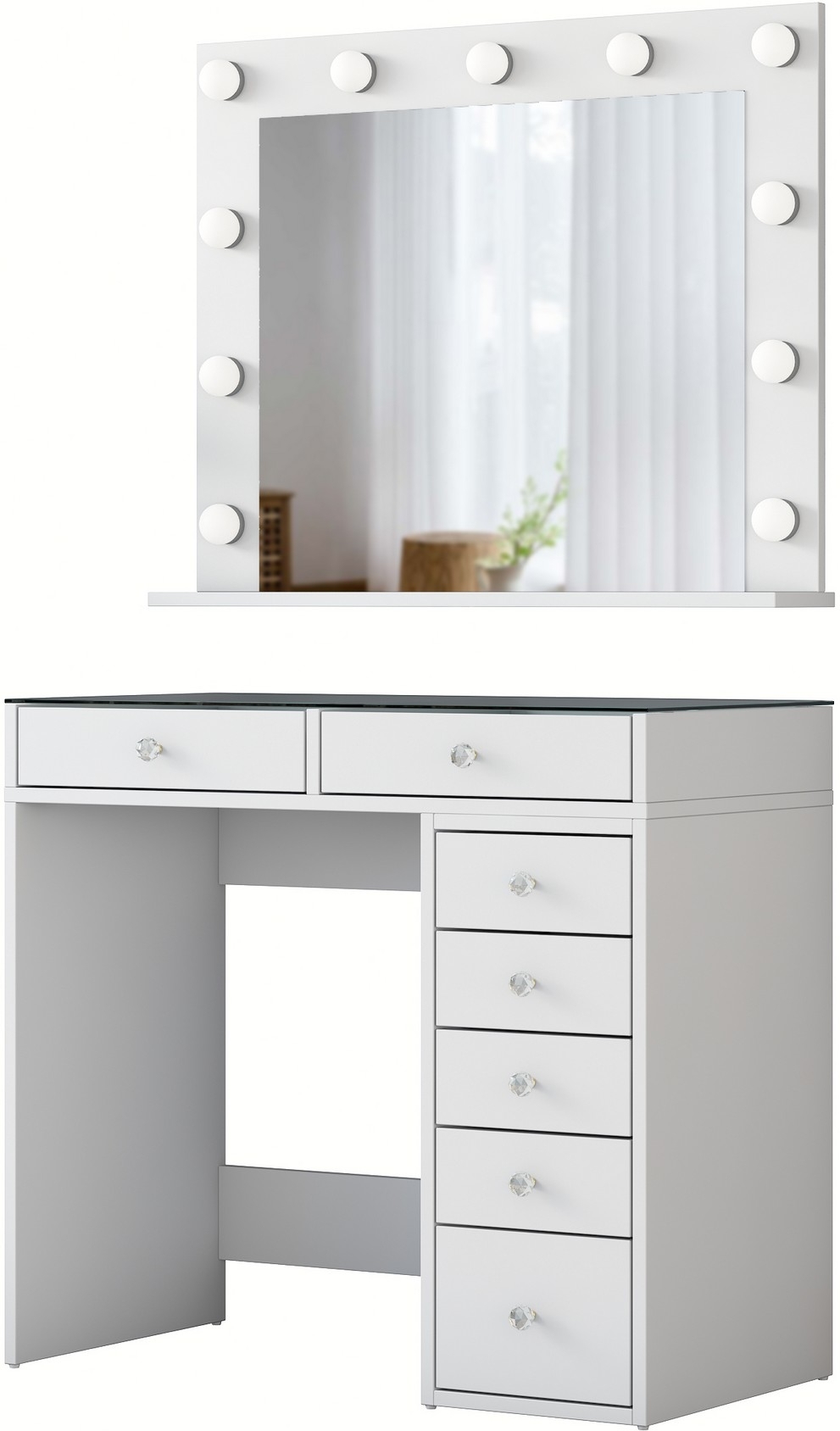 Bijou sminkbord 17 - 90 x 44,5 cm - Vit