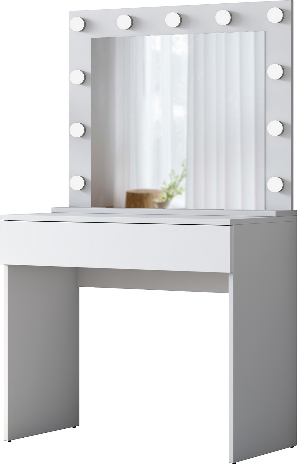 Bijou sminkbord med spegel 20 - 90 x 45 cm - Vit Bijou sminkbord med spegel 20 - 90 x 45 cm - Vit