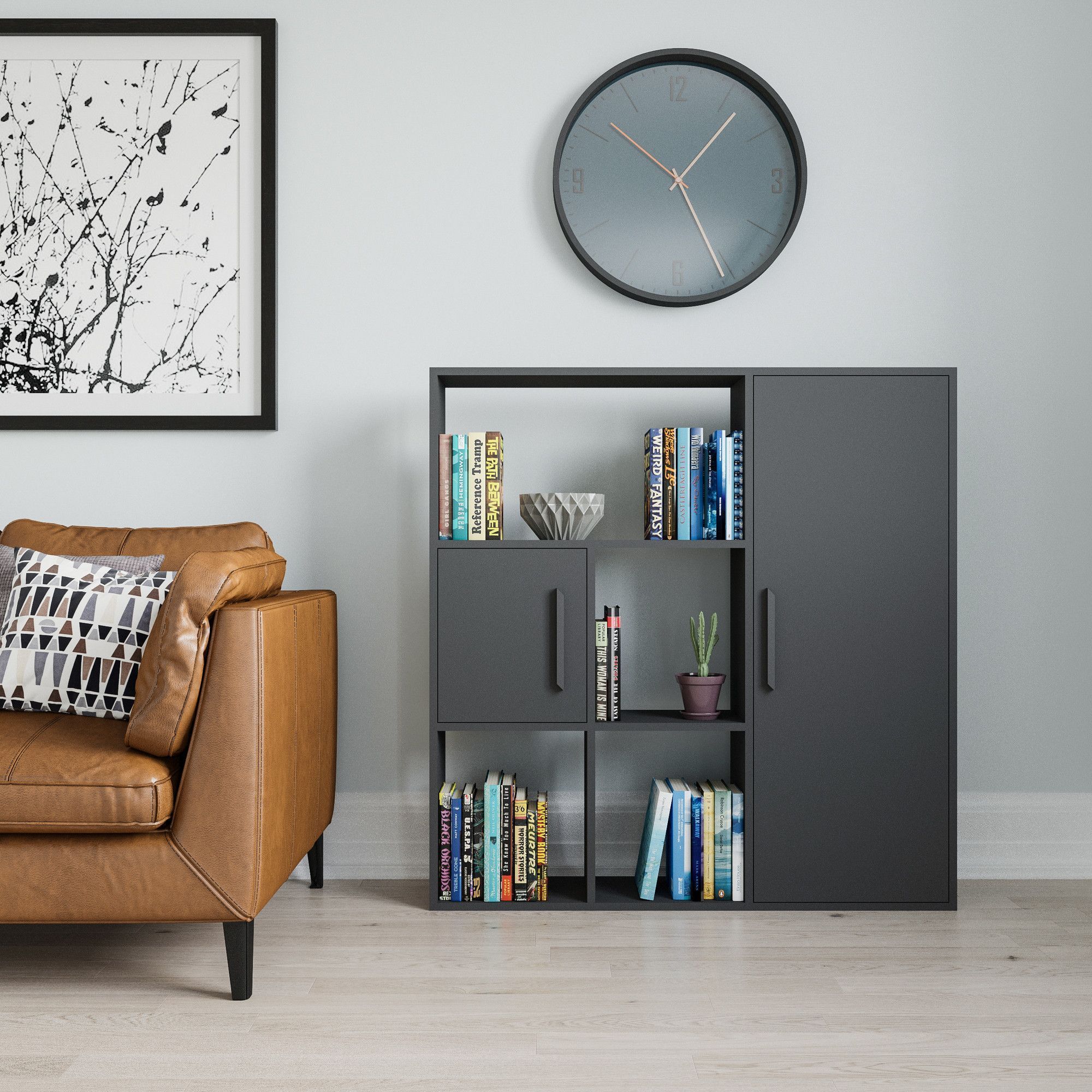 Ridge boekenkast - Antraciet Ridge boekenkast - Antraciet