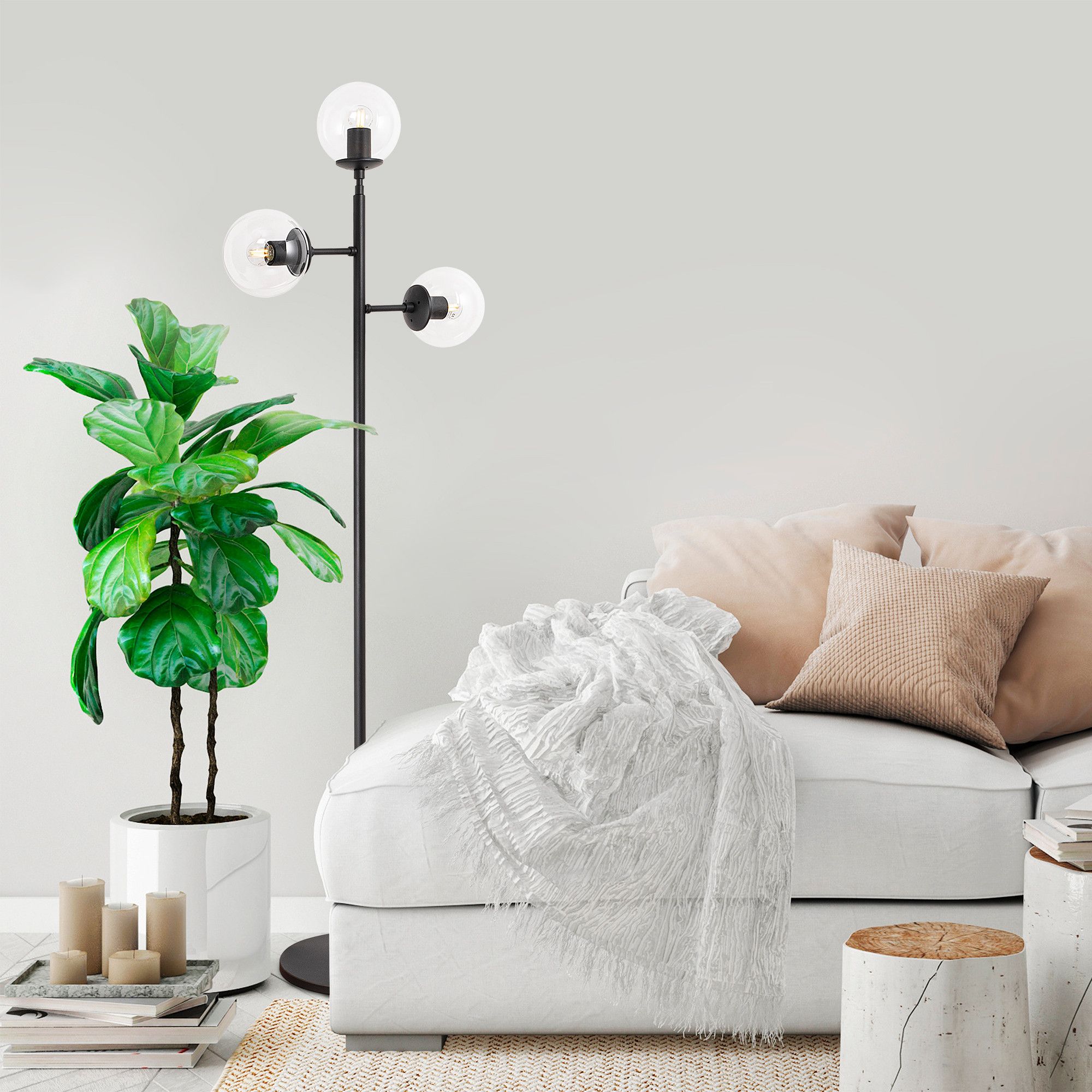 Atlas vloerlamp ready - Zwart