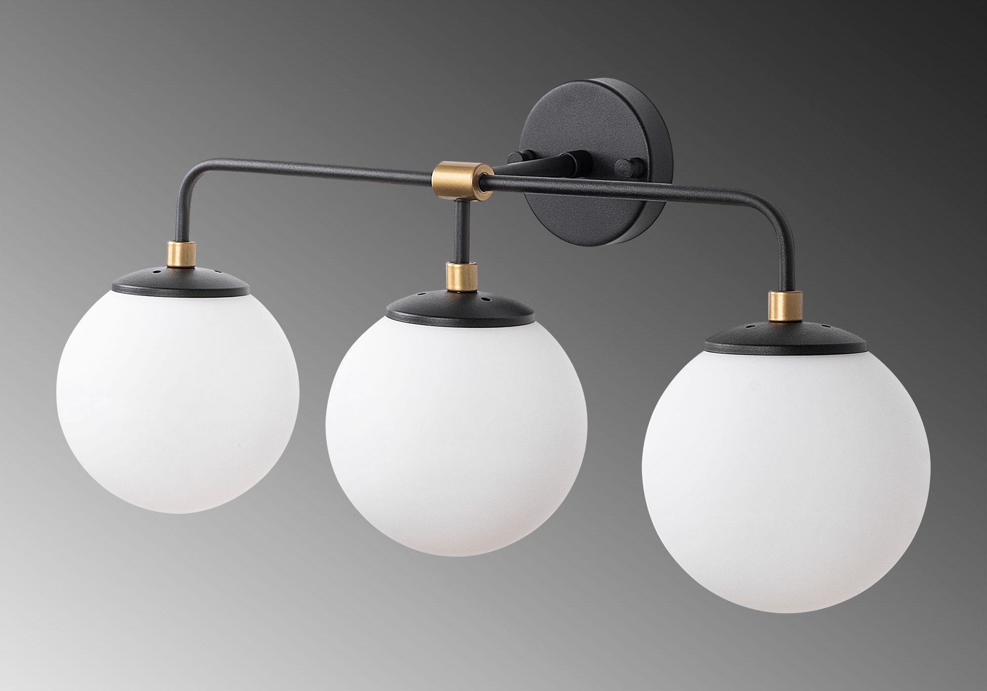 Hoorn wandlamp 12207 - Zwart/wit