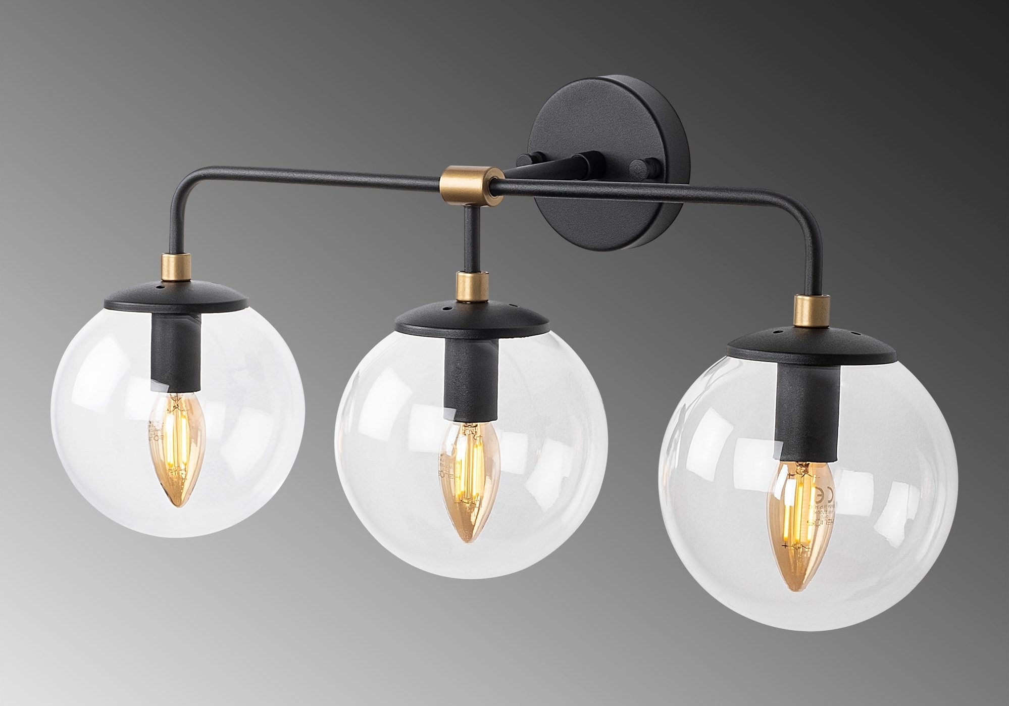 Hoorn wandlamp 12208 - Zwart