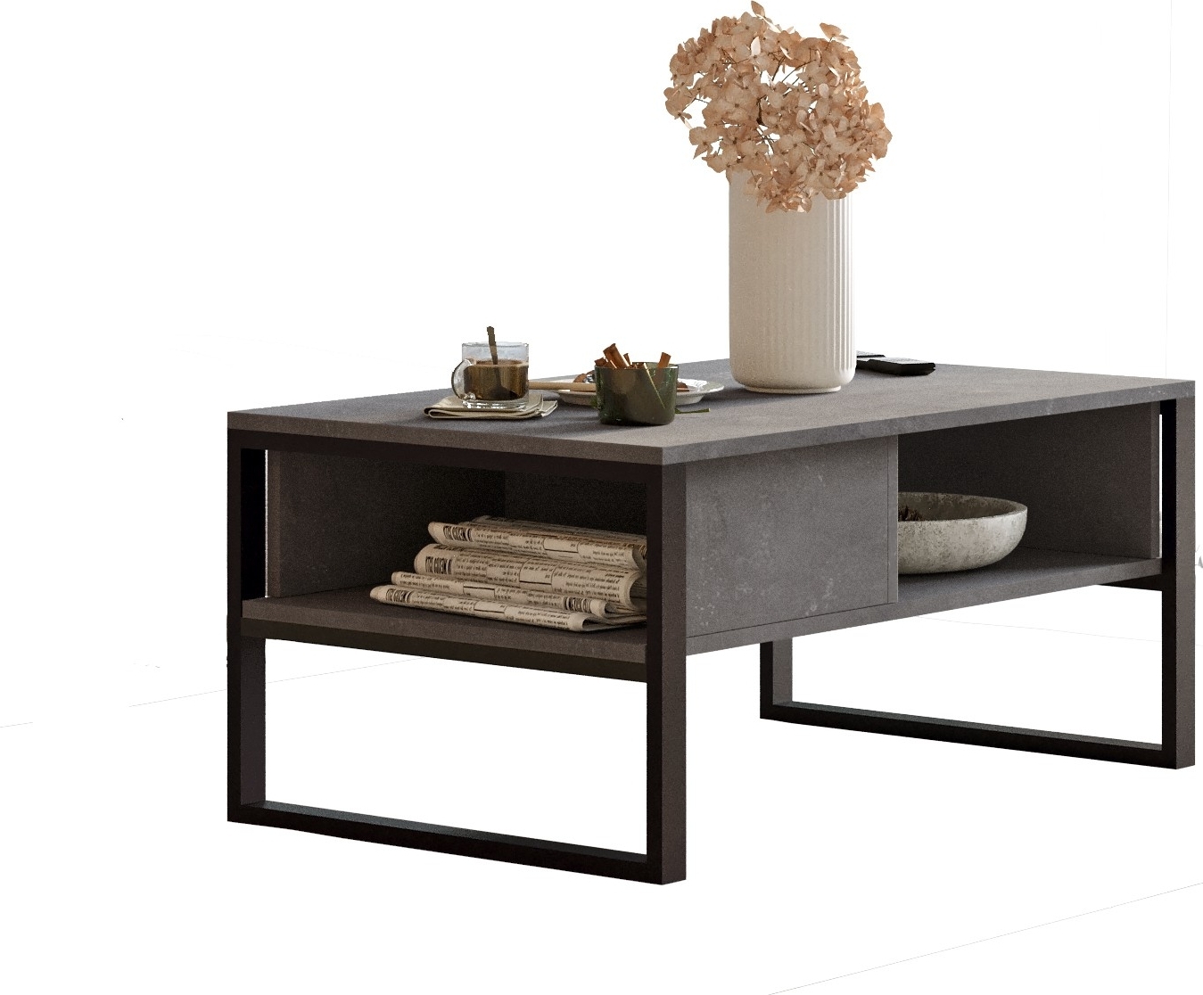 Metal soffbord 100 x 59,7 cm - Silver