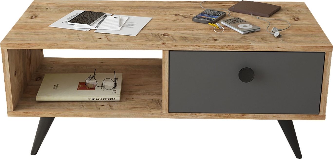 Vilamo soffbord 96 x 44,5 cm - Furu/antracit