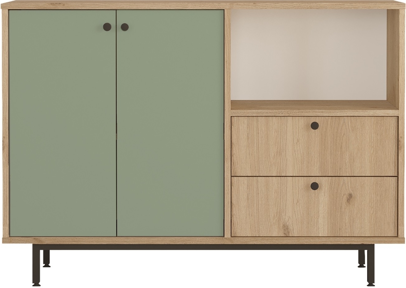 Royce keukenkast 2 - Eiken/groen Royce keukenkast 2 - Eiken/groen