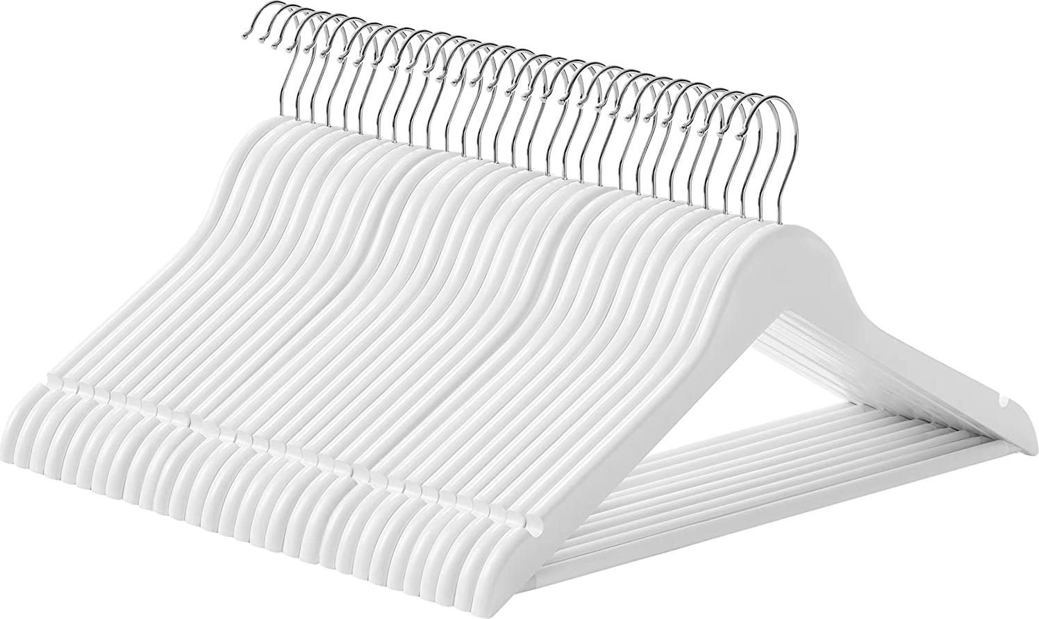 Kledinghanger, hout, 44,5 cm, 30 stuks - Wit