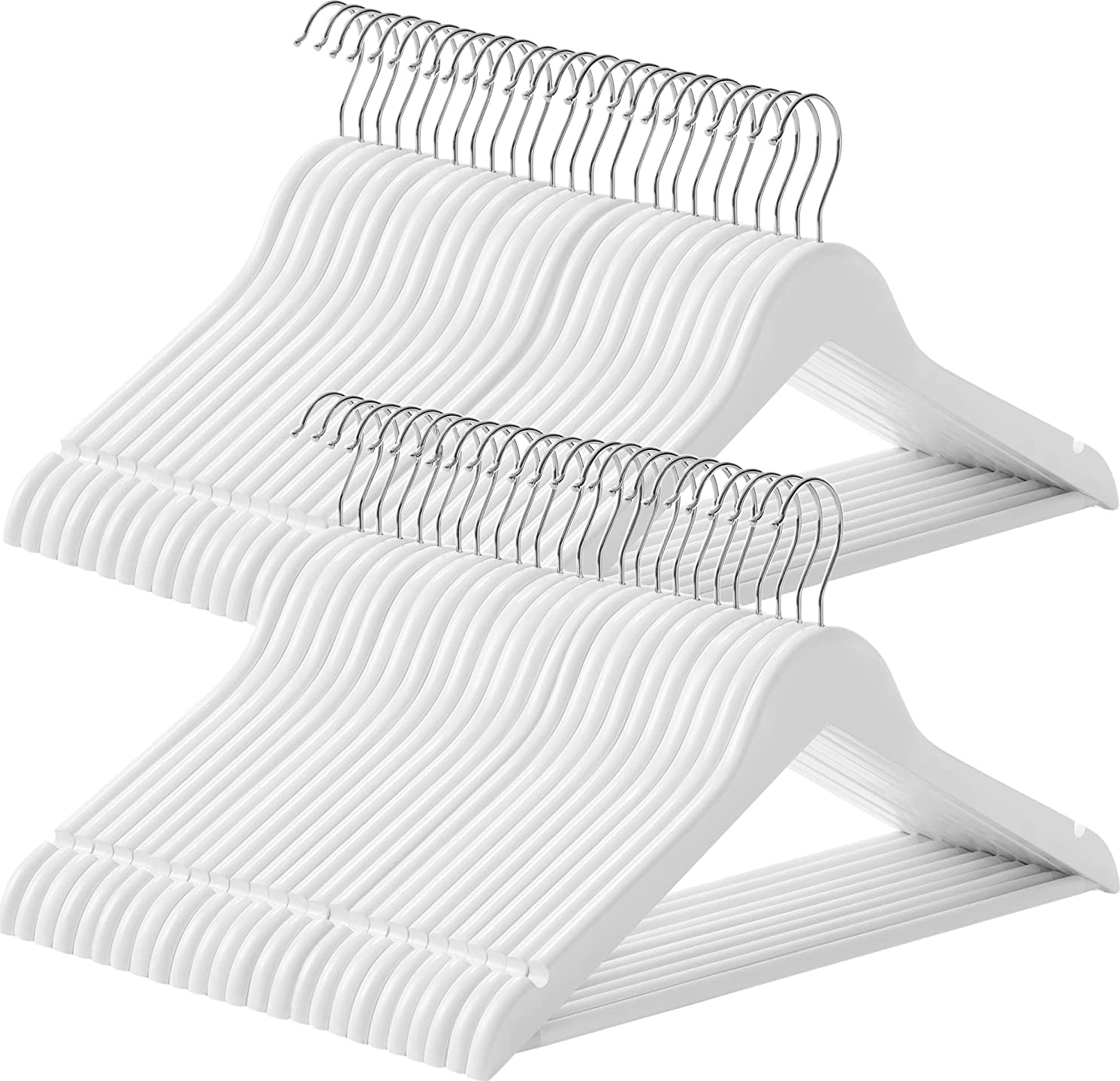 Kl�dgalge, tr�, 44,5 cm, 50-pack - Vit