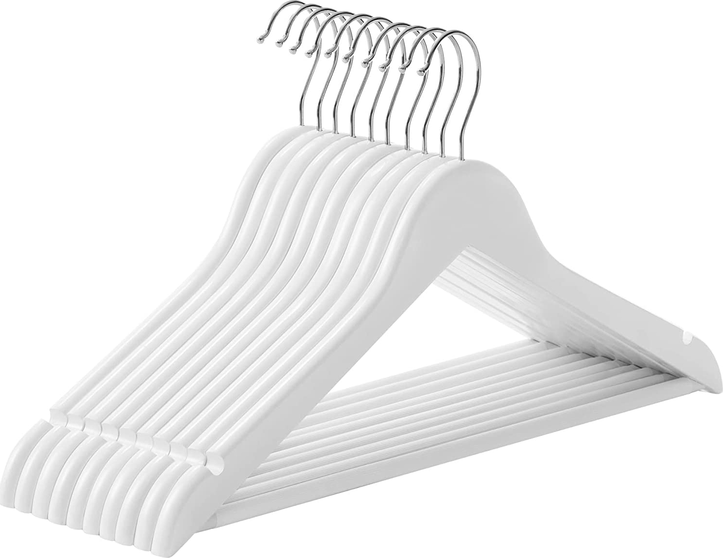 Kl�dgalge, tr�, 44,5 cm, 10-pack - Vit