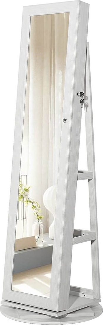 Robijnwit juwelenkastje met spiegel