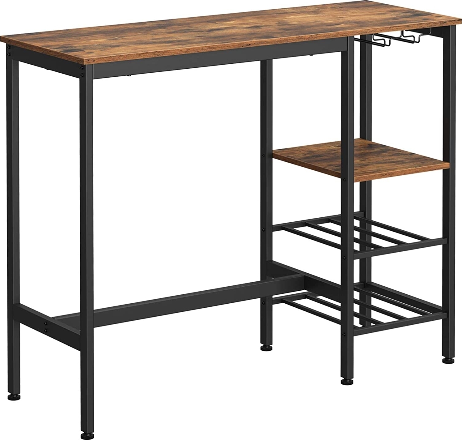 Aleks bartafel 110 x 40 cm - Bruin/zwart