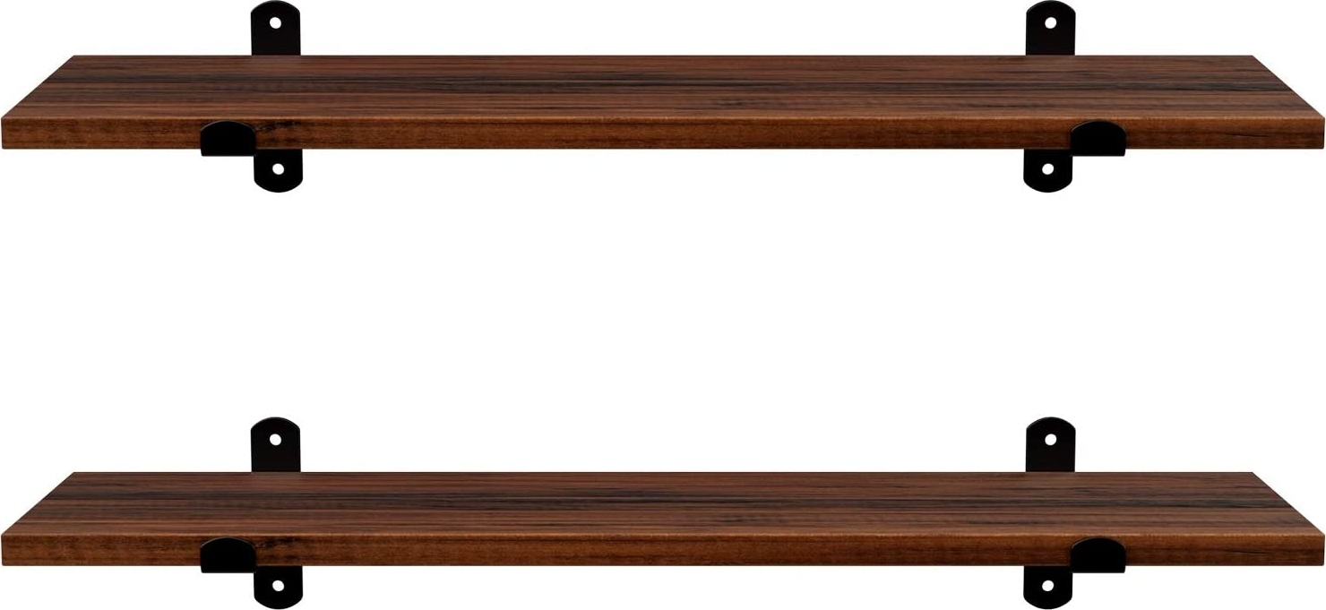 Zijwandplank, set van 2 - Bruin/zwart