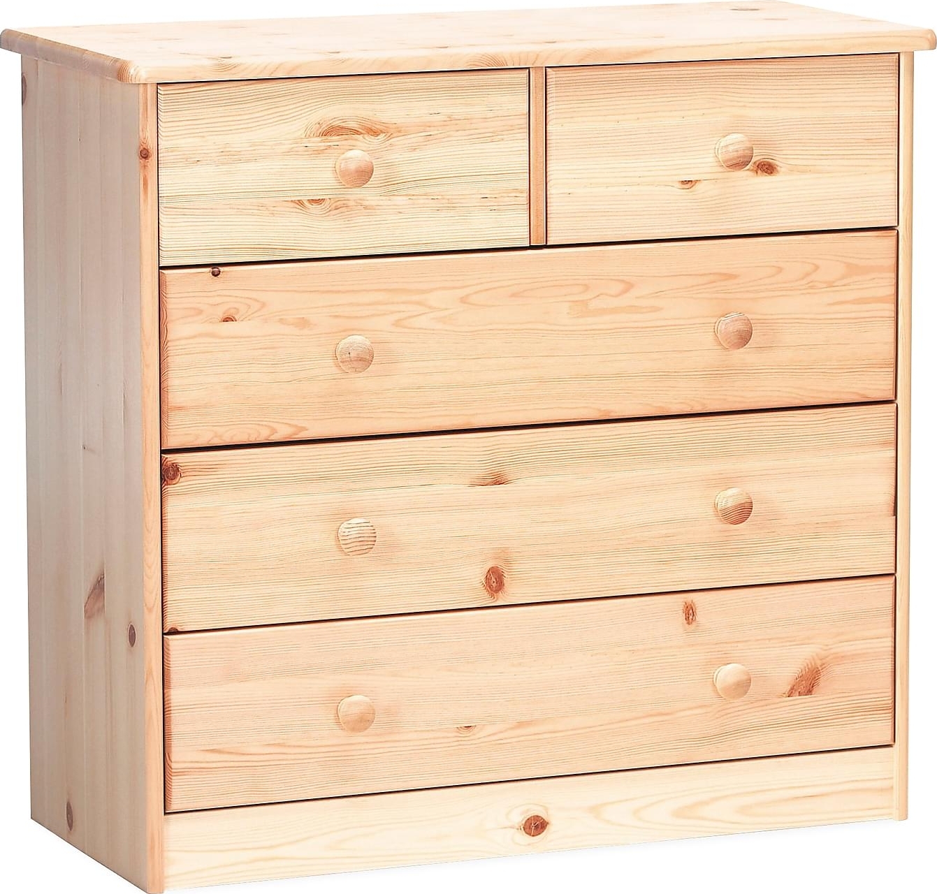 Mario brede ladekast met 5 laden - Gelakt grenen