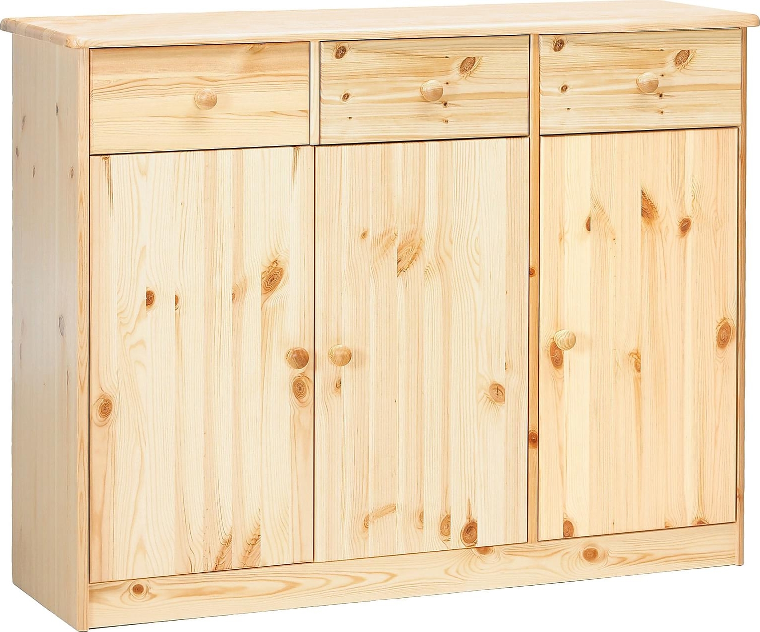 Mario dressoir met 3 kasten en 3 laden - Gelakt grenen Mario dressoir met 3 kasten en 3 laden - Gelakt grenen