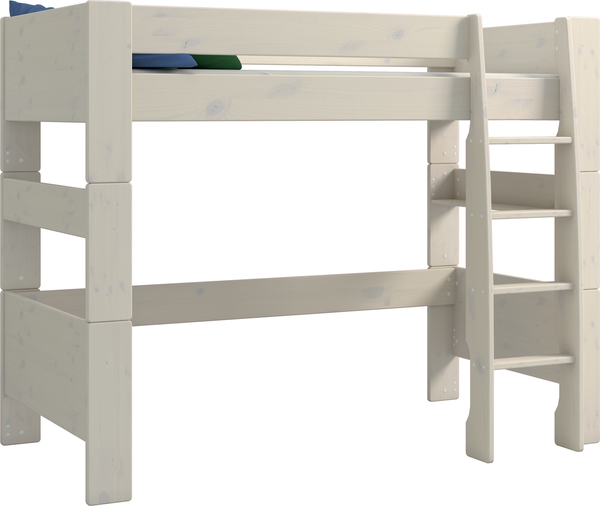 Voor kinderen hoge hoogslaper 90 x 200 cm - Whitewash