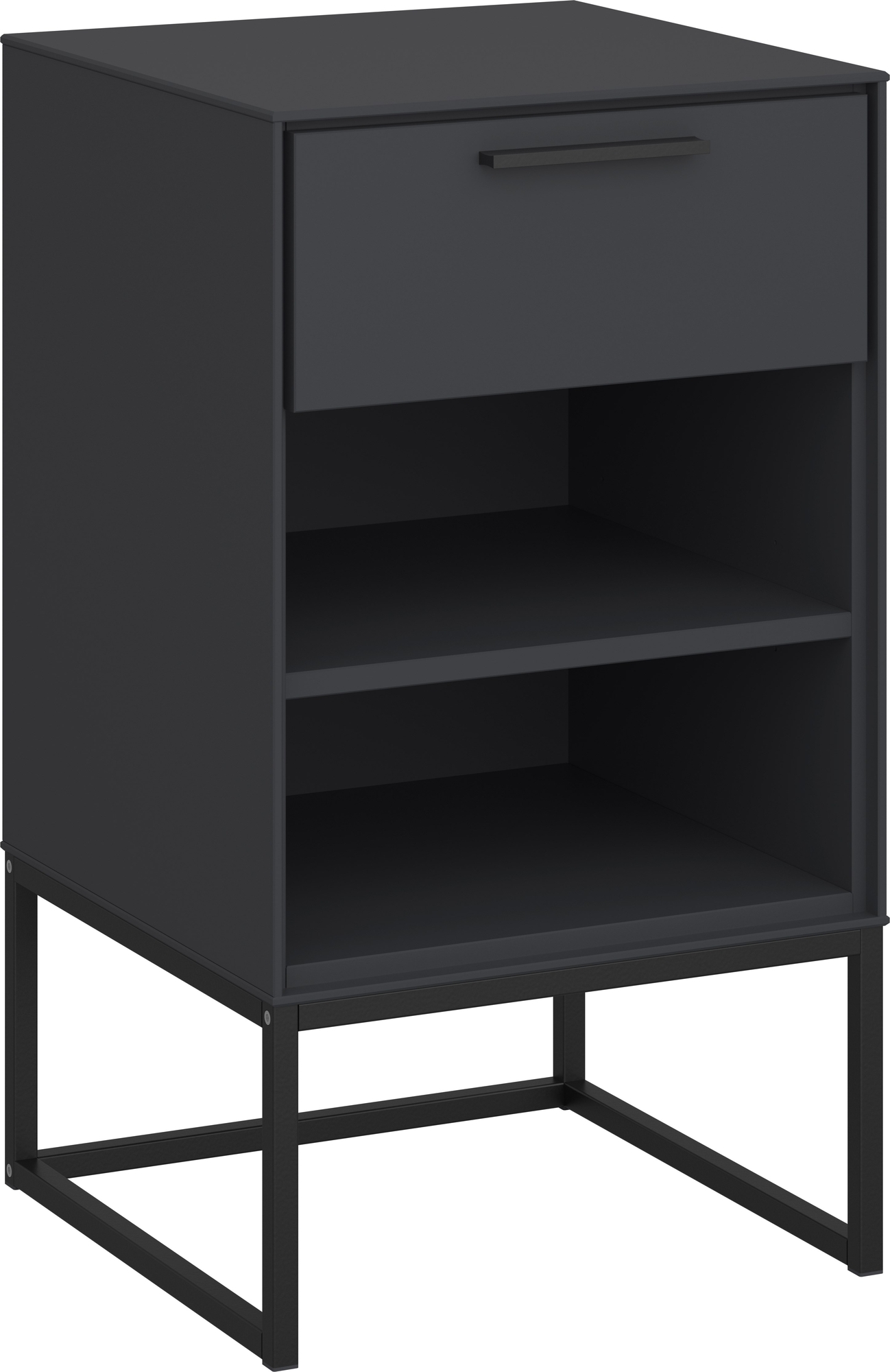 Slimline nachtkastje 1 - Grijs/zwart