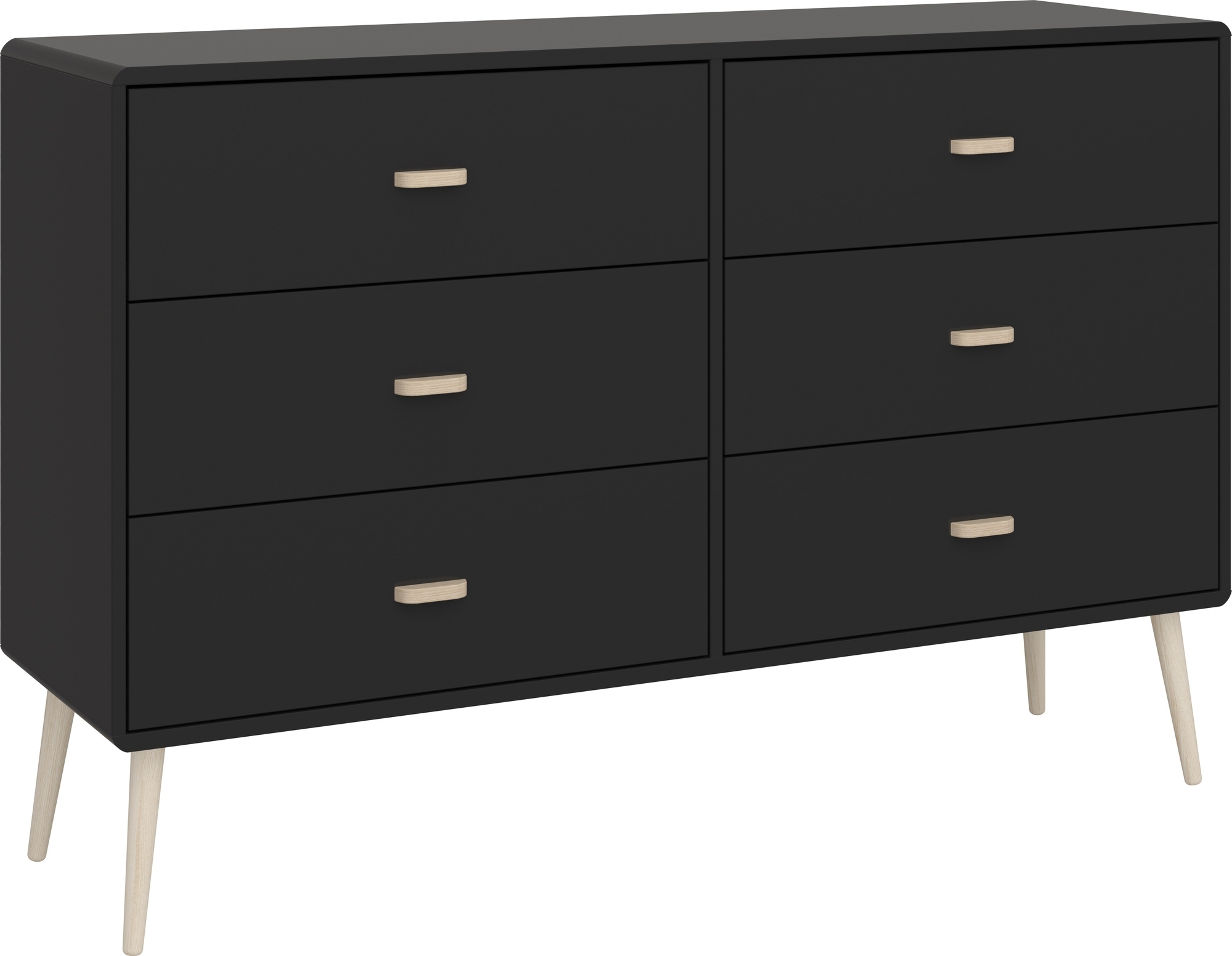 Mino ladekast met 6 lades - Zwart