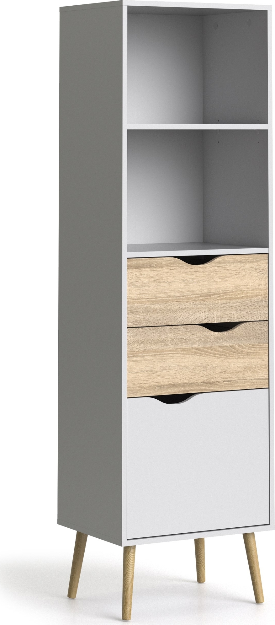 Oslo bokhylla - Vit/ek