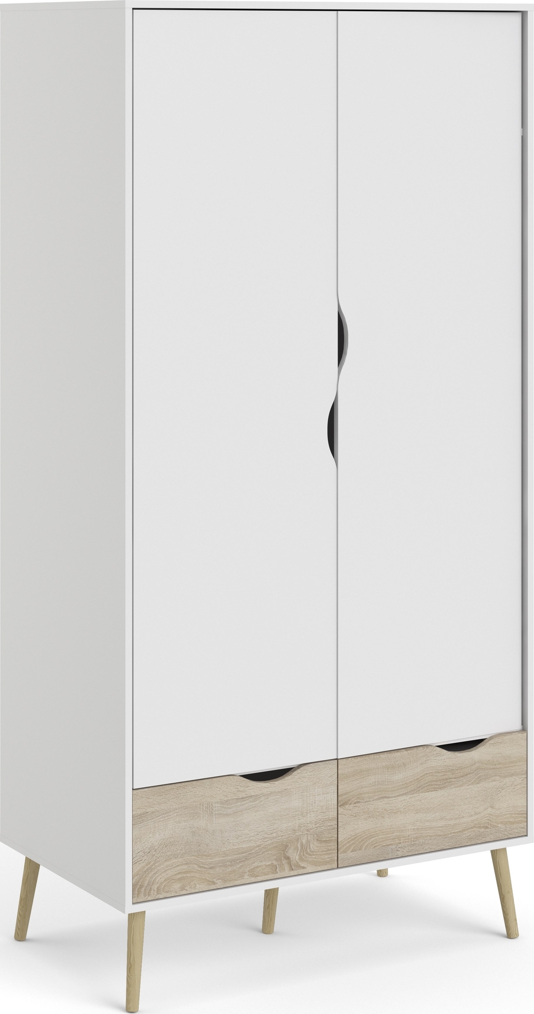 Oslo garderob med 2 d�rrar - Vit/ek