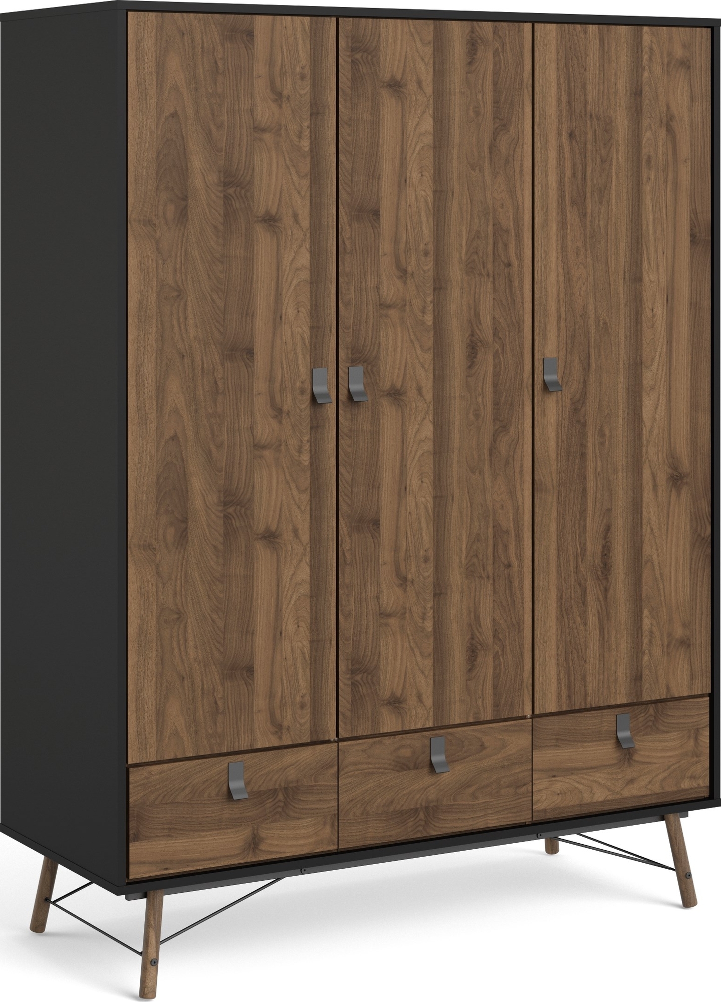 Ry garderob - Svart/valn�t