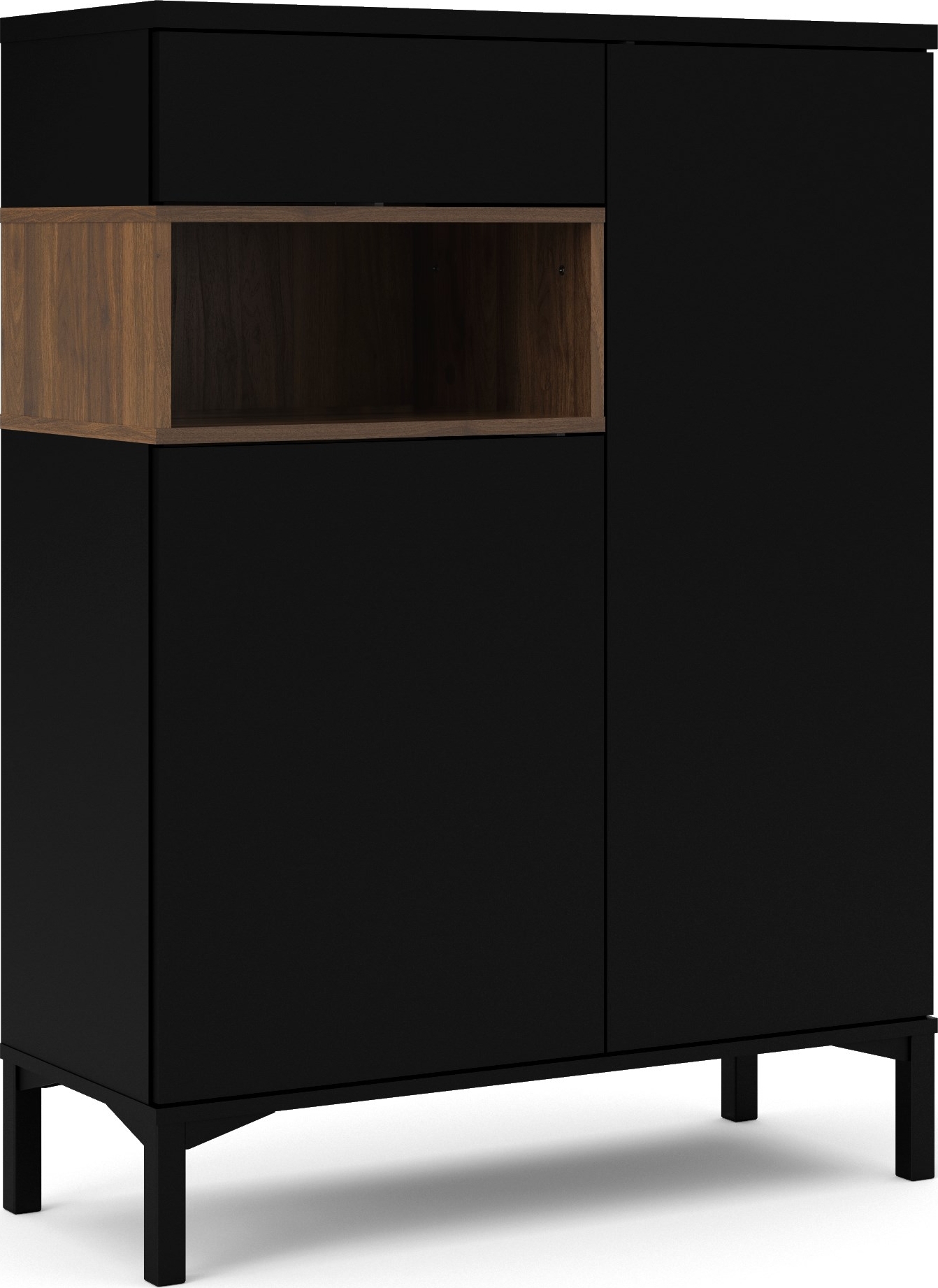 Roomers kast - Zwart/walnoot