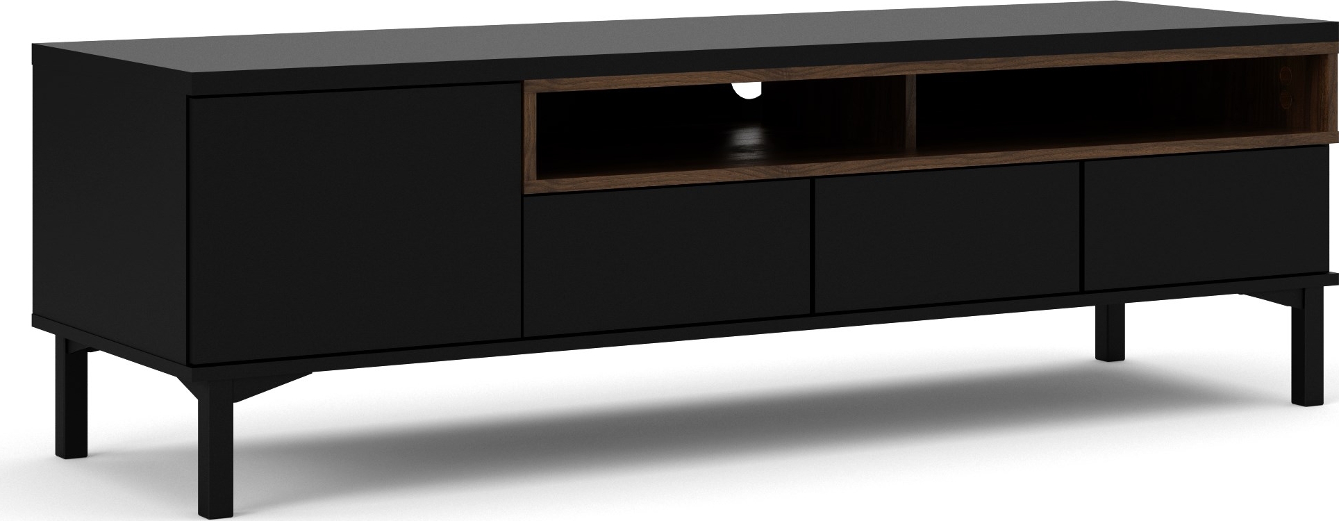 Roomers mediabank - Zwart/walnoot Roomers mediabank - Zwart/walnoot