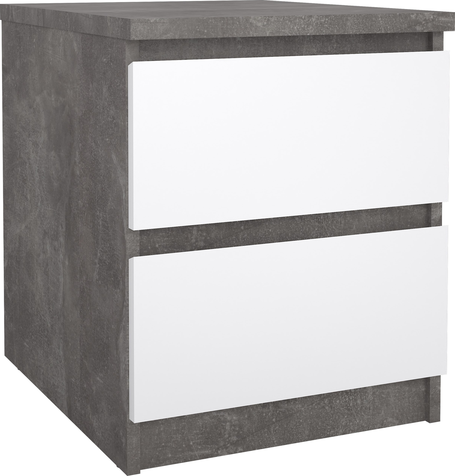 Naia nachtkastje 2 - Beton/wit Naia nachtkastje 2 - Beton/wit