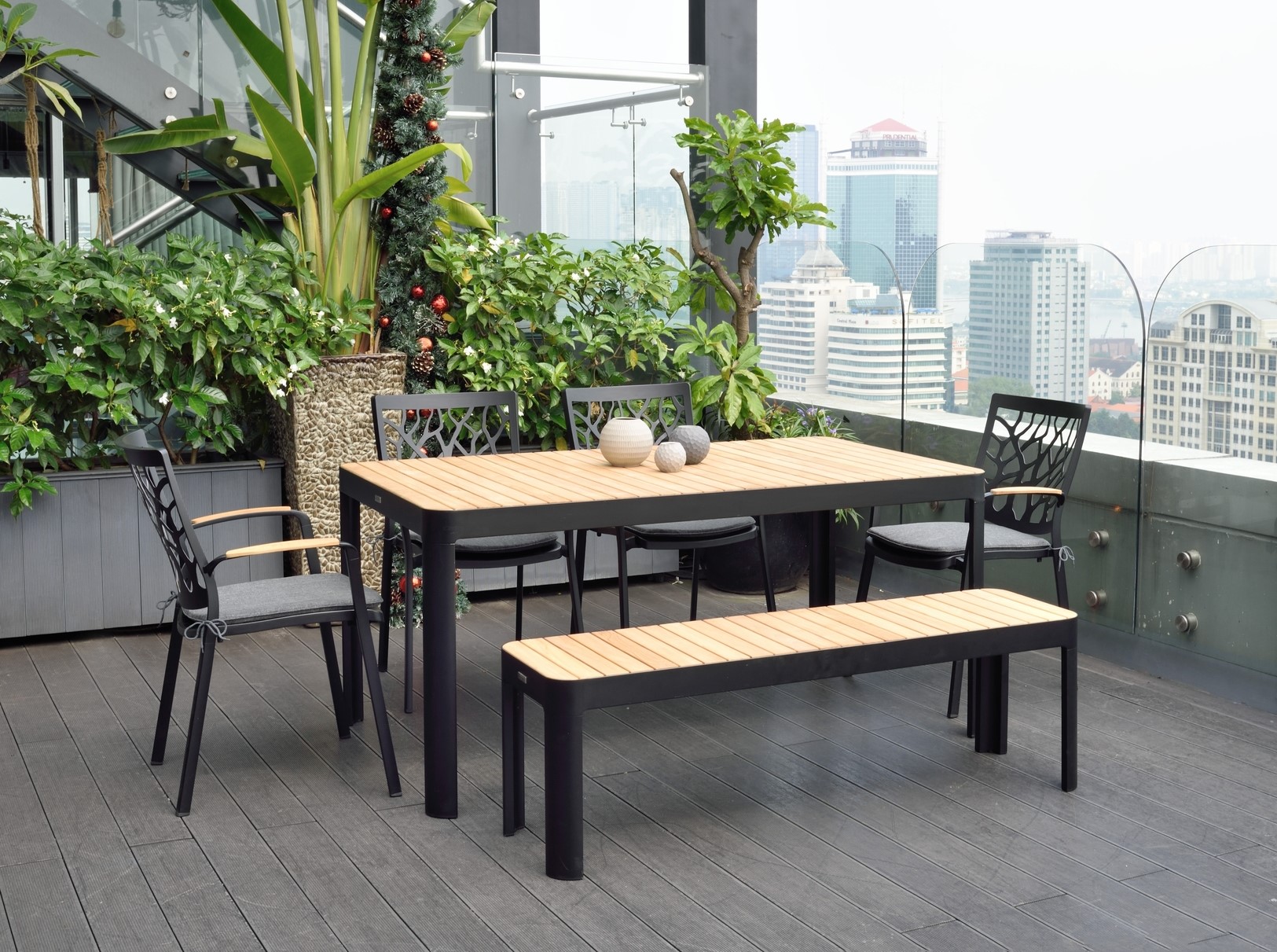 Portals eetgroep 7 - Zwart/teak