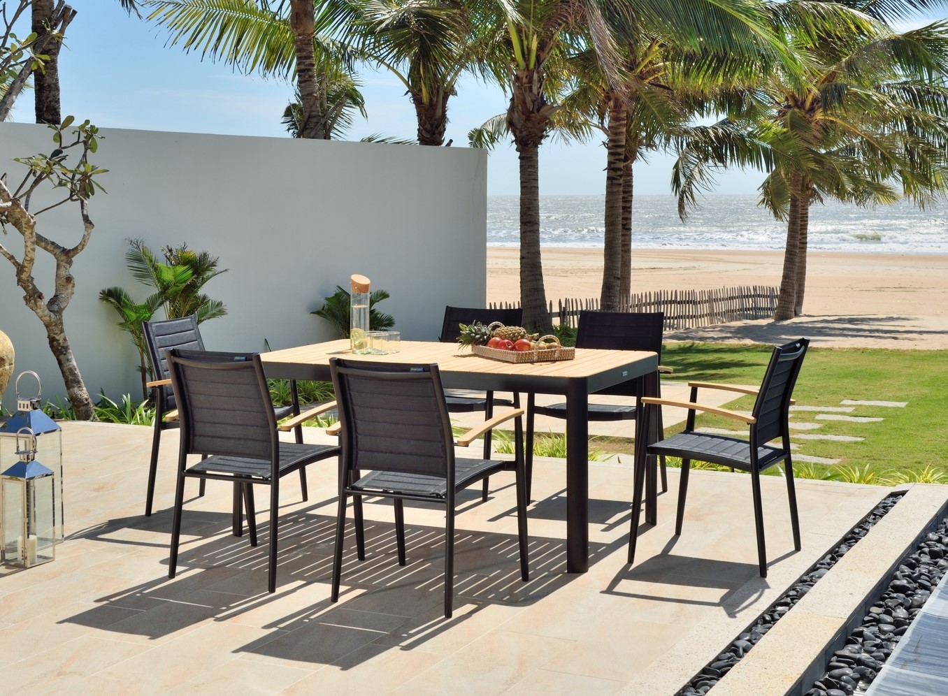 Portals eetgroep 10 - Zwart/teak