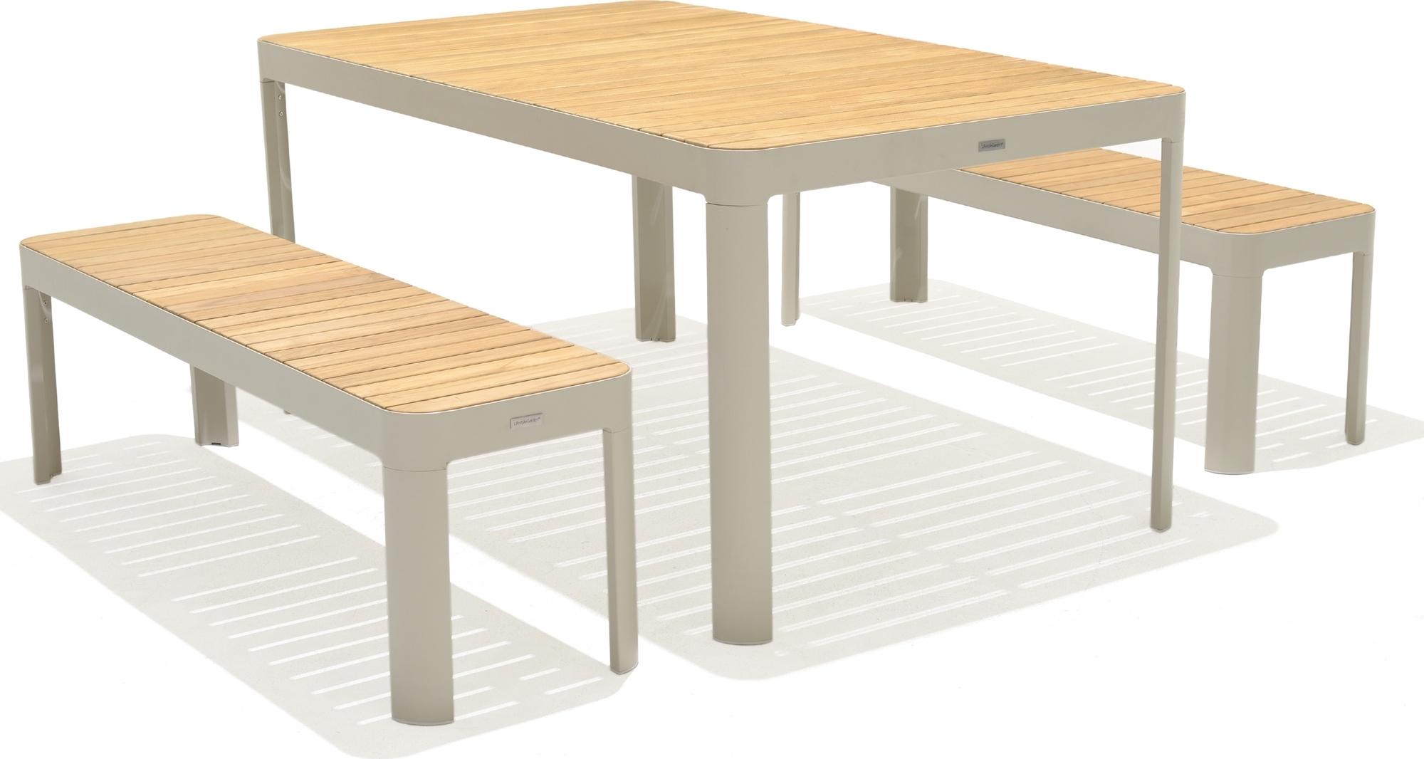 Portals eetgroep 12 - Wit/teak