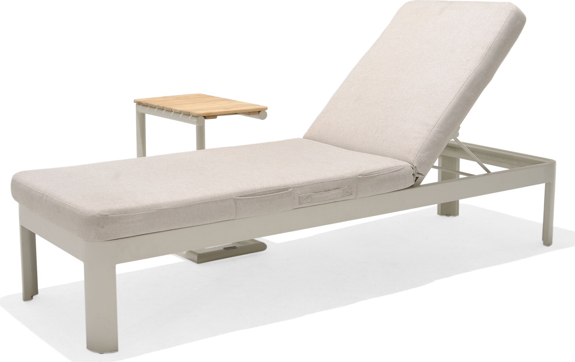 Portals loungegrupp 4 - Vit/teak + Textilskydd f�r utem�bler