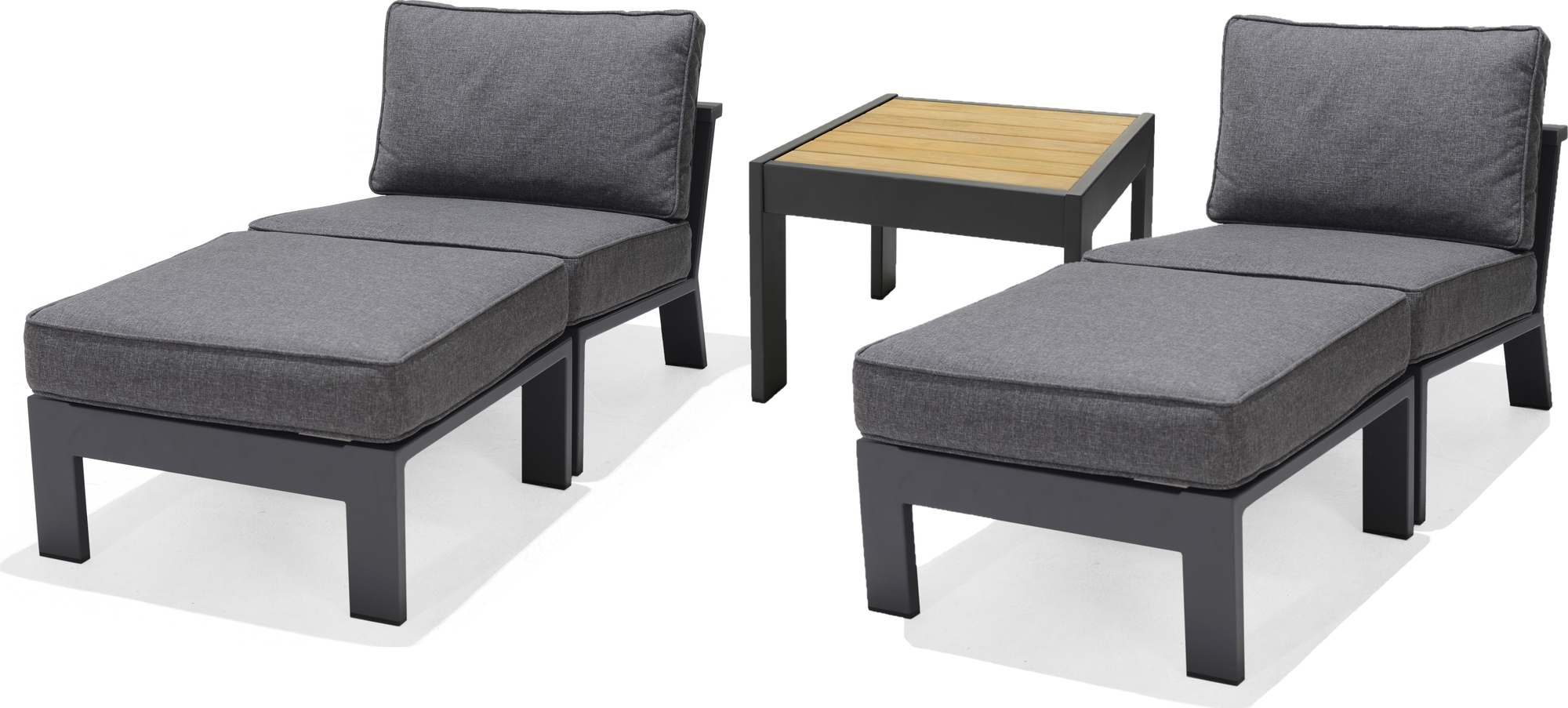 Palau loungegrupp 3 - Grå/teak Palau loungegrupp 3 - Grå/teak