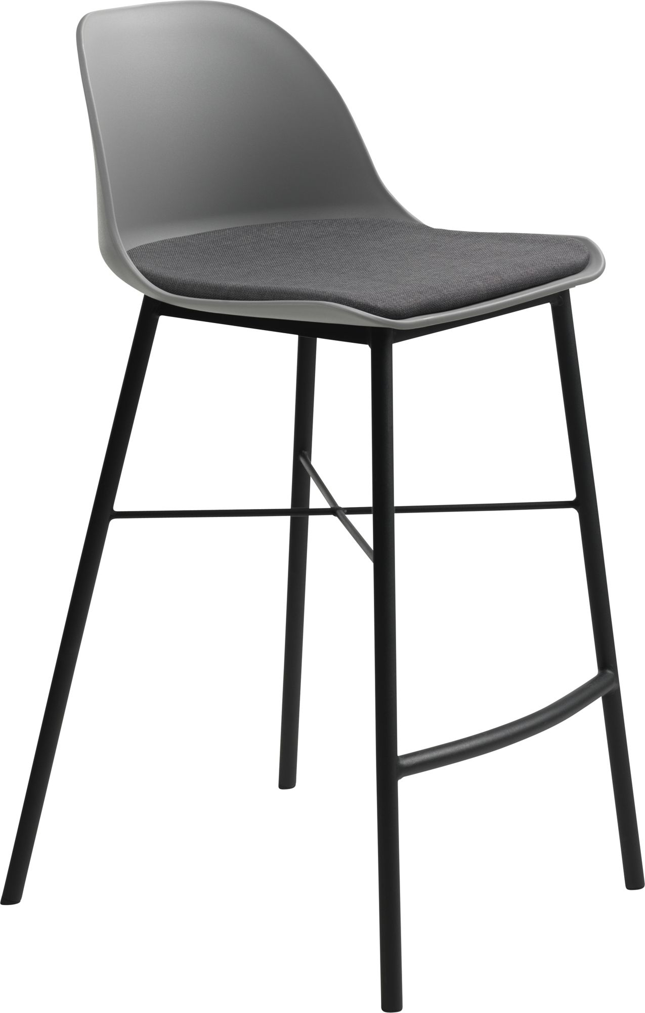 Drake grijze barkruk met zitkussen SH68 cm Drake grijze barkruk met zitkussen SH68 cm