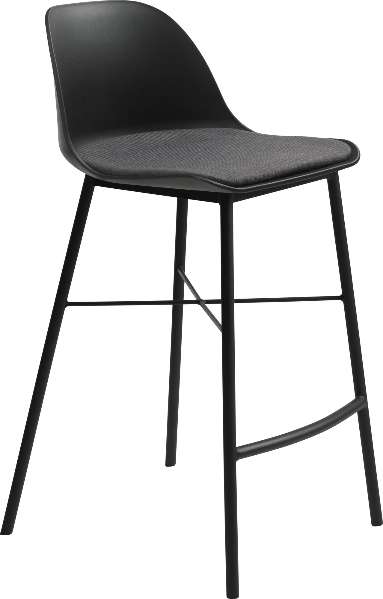 Drake zwarte barkruk met zitkussen SH68 cm