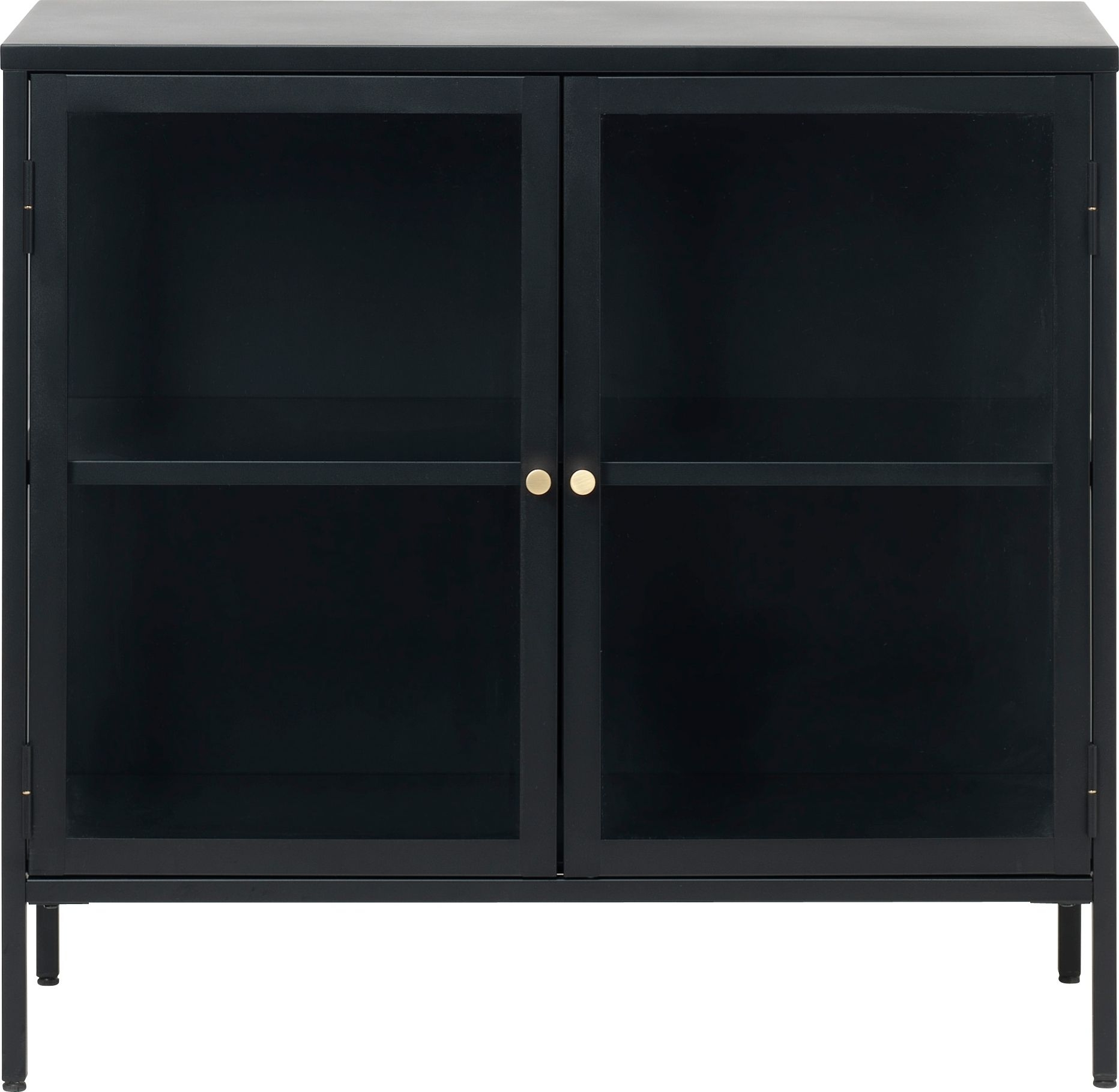 Revel dressoir met glazen deuren - Zwart / Helder glas COPY