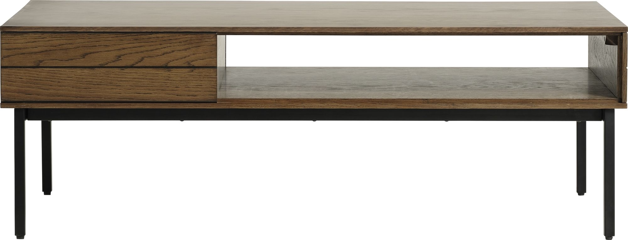 Inez soffbord i brunoljad ek med f�rvaringsl�da - 120x62 cm