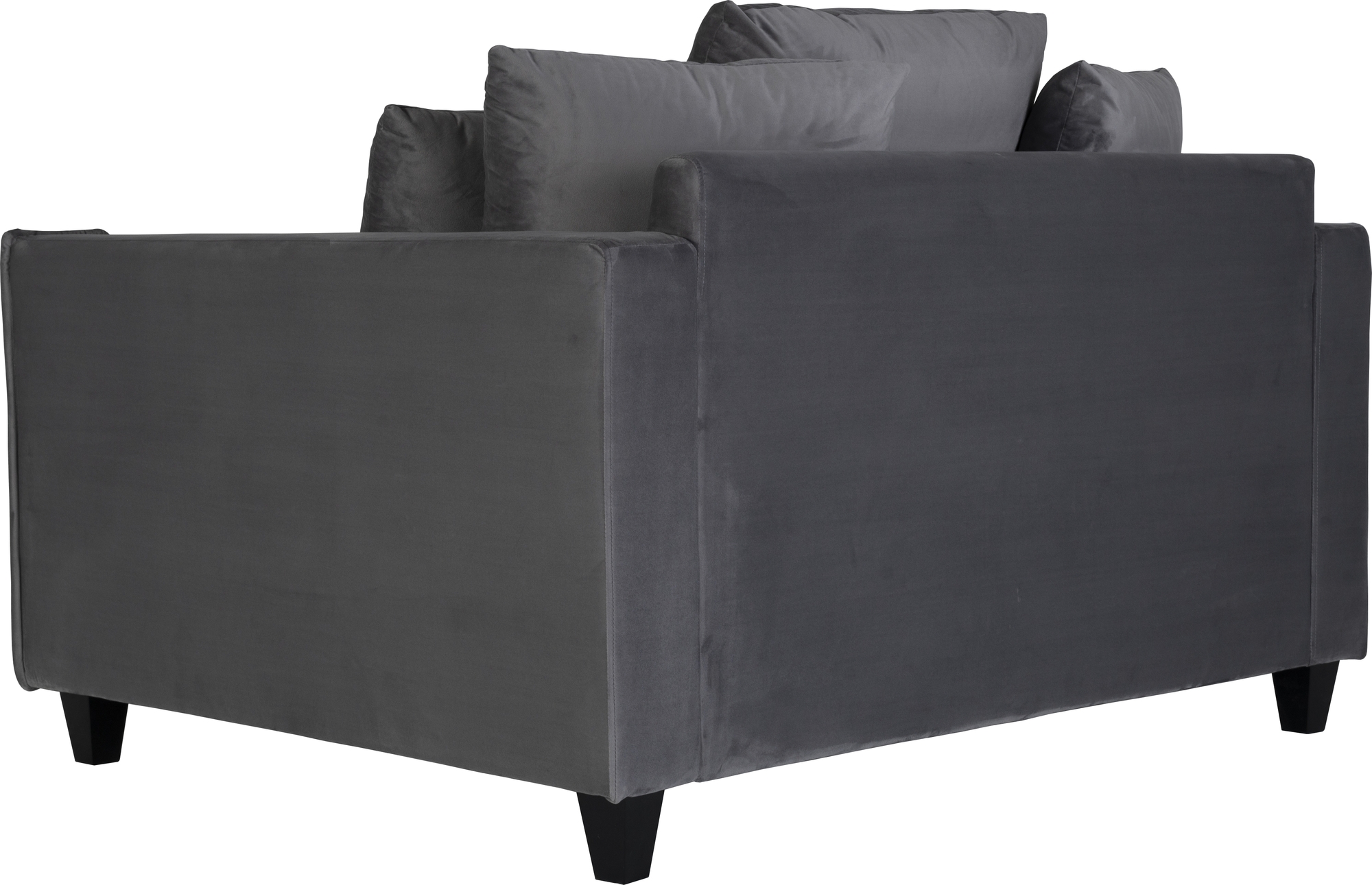 Stor ftlj i mrkgr sammet - 138 cm bred + Flckborttagare fr mbler