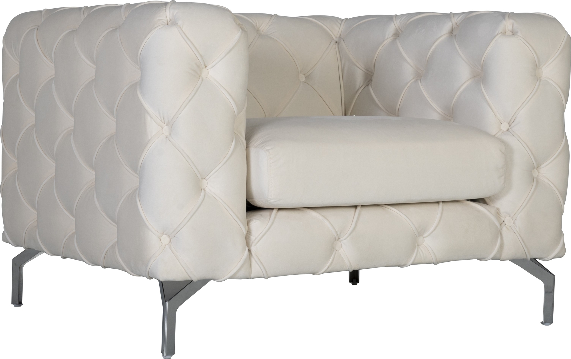 Fåtölj med knappar beige sammet Fåtölj med knappar beige sammet