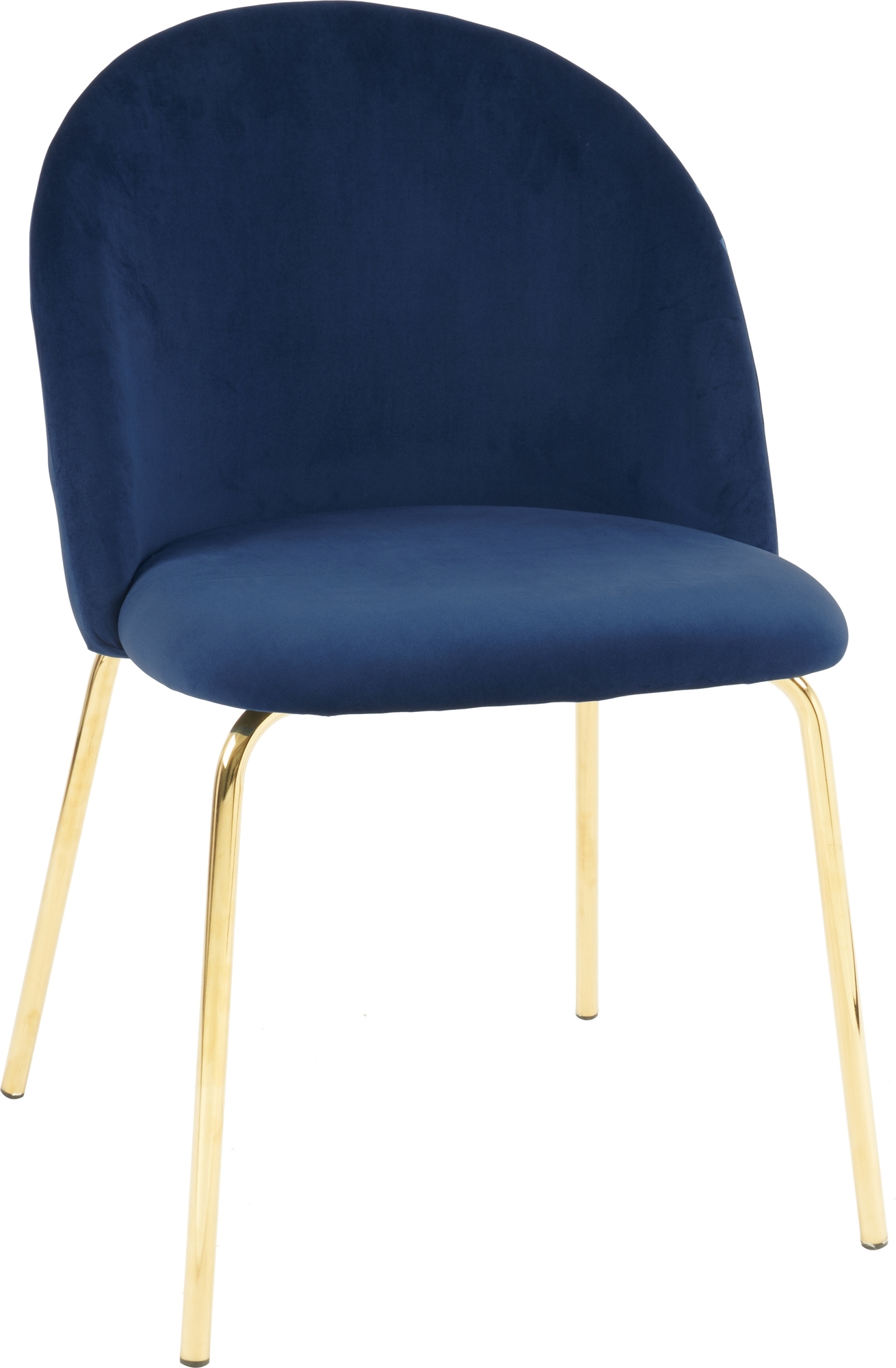 Giovani fluwelen stoel - Blauw/Messing