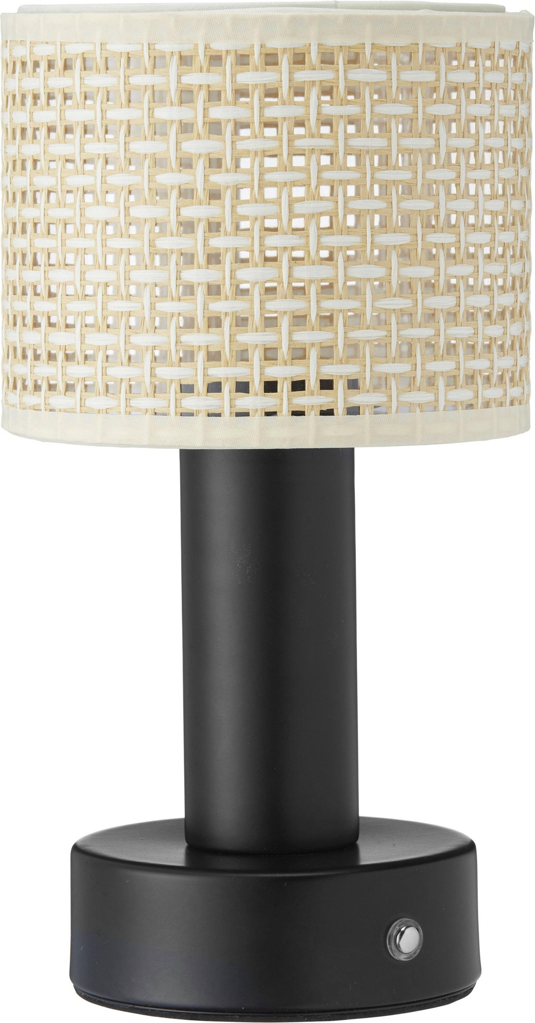 Tiara oplaadbare tafellamp - Zwart/rotan - 24 cm