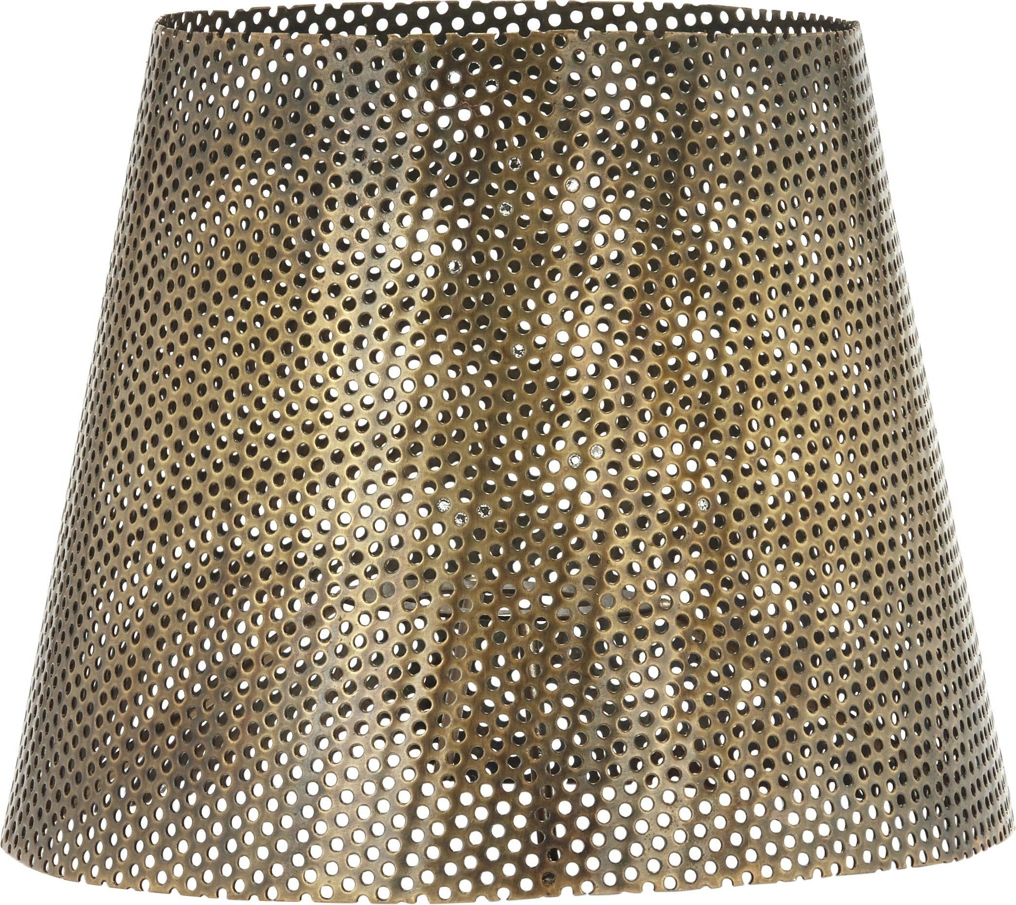 Metalen lampenkap met Mia-motief - Antiek messing