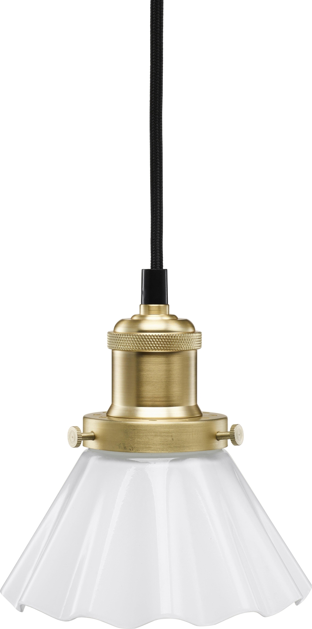 August geplooide raamlamp - Opaalglas/messing - 15 cm