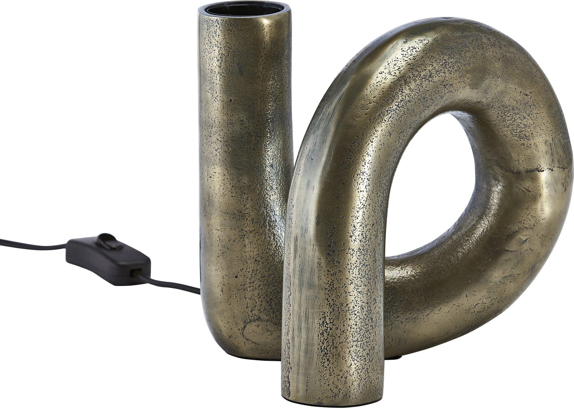 Opmerking Swirl lampenvoet - Rustiek messing - 18 cm