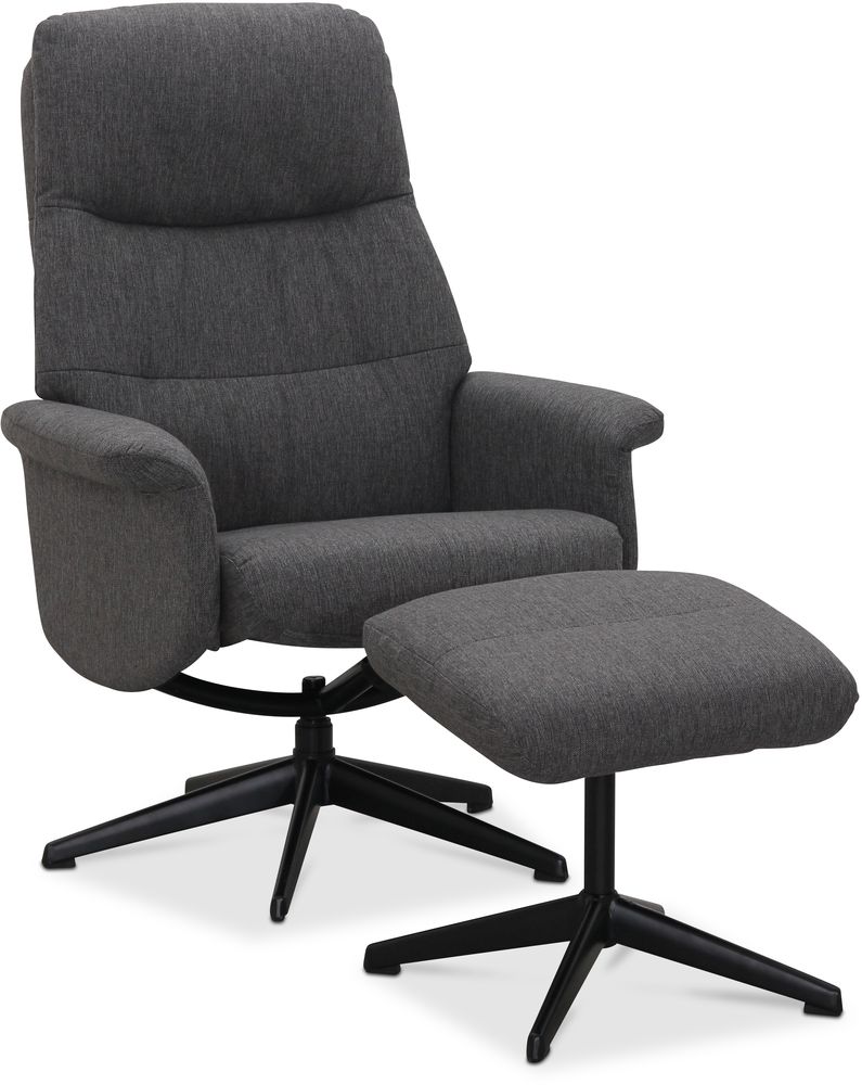 Turin fåtölj med fotpall - Grå Turin fåtölj med fotpall - Grå