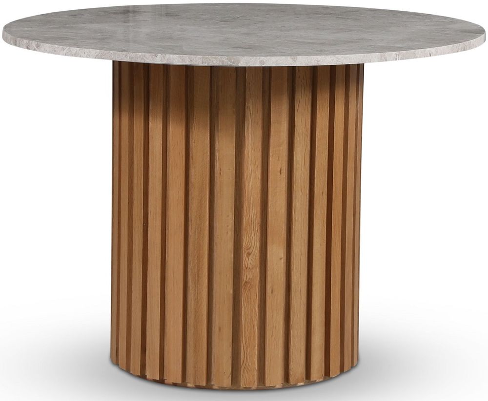 Sumo ronde marmeren tafel �105 cm - Geolied eiken